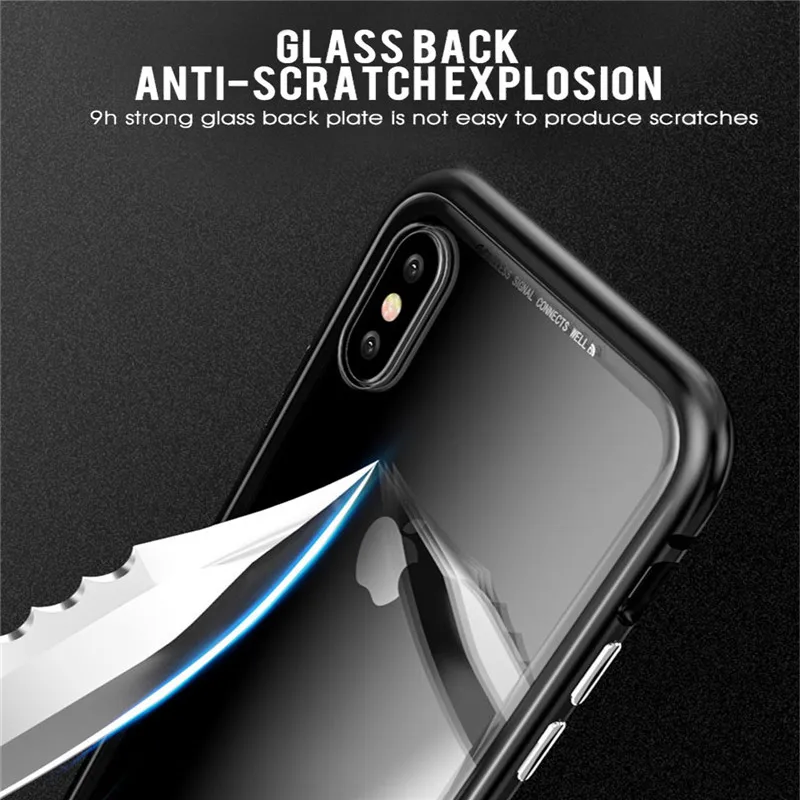 Магнитный чехол для iPhone 11 X Xr Xs Max 6 6s 7 8 Plus, противоударный чехол для iPhone 11 Pro Max, задняя крышка из закаленного стекла
