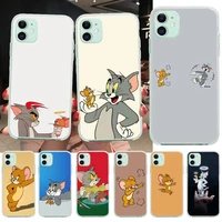 funny cartoon cat and mouse phone case for iphone 13 12 11 pro max mini xs max 8 7 plus x se 2020 xr silicone soft cover