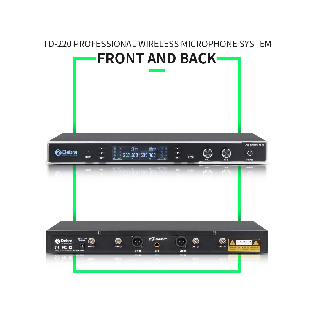 Истинное разнообразие! Дебра аудио TD 220 2 канала UHF Беспроводной микрофон Системы