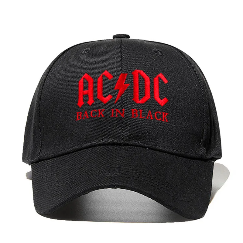 black red Новинка, бейсболка с полосами AC/DC, кепка в стиле рок, хип-хоп, Мужская бейсболка acdc, Кепка с вышитыми буквами, Повседневная шляпа для диджея, рок, папы, Прямая поставка - Цвет: black red