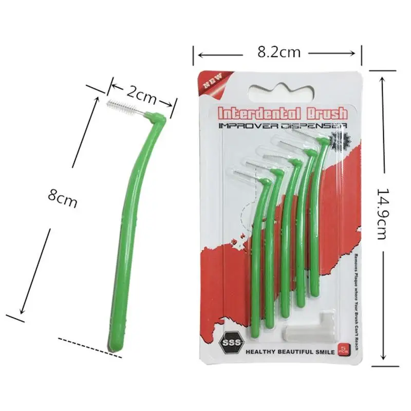 

5Pcs/set L Shape Push-Pull Interdental Brush Oral Care Pick Toothpick Tooth Teeth Orthodontic Teeth Brush Tooth Whitening D U9Z2