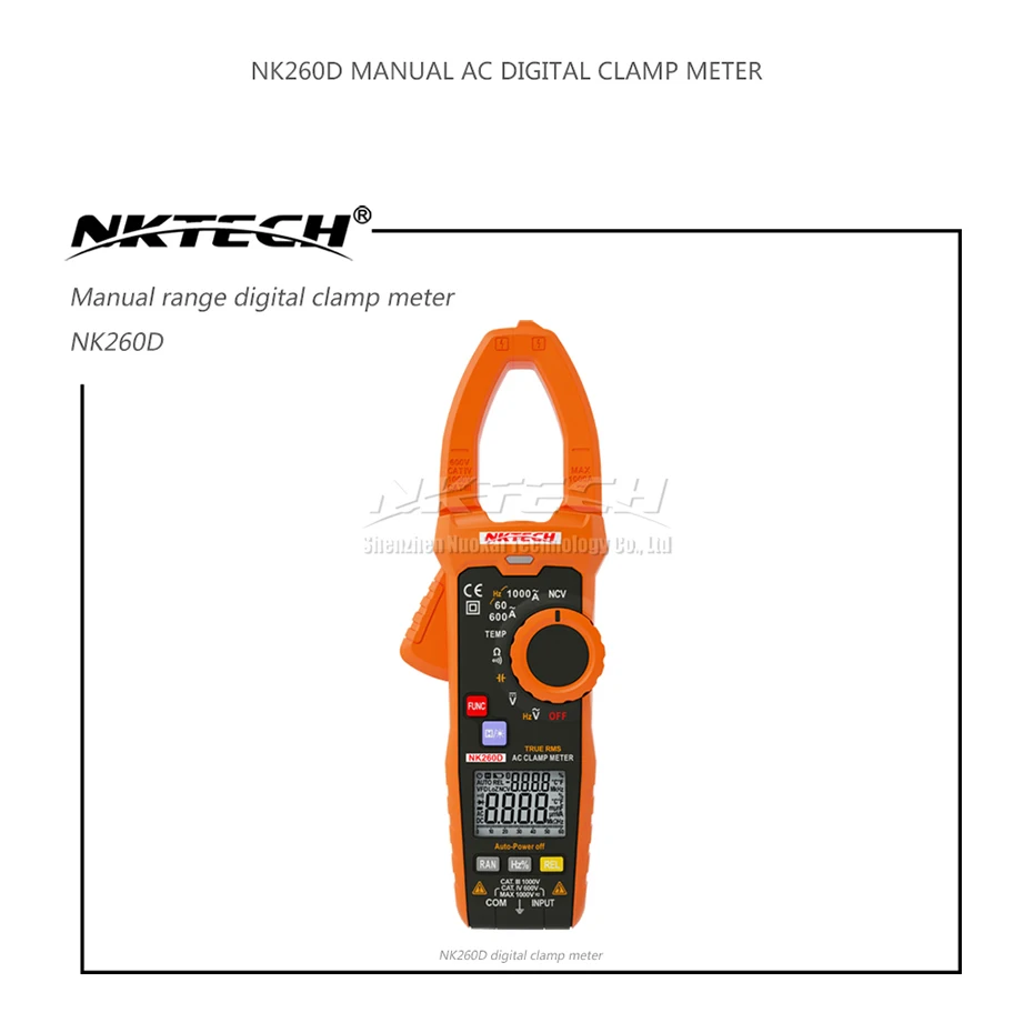 NKTECH NK260D Тип RMS цифровой клещи температура переменного тока напряжение тока DCV 1000V сопротивление, частота емкость 35 мм челюсти