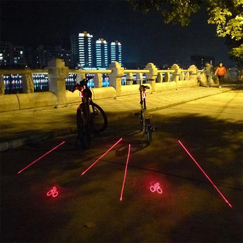 2 Laser+5 Led Rear Bike Bicycle Tail Light Beam Safety Warning Red Lamp Cycling Taillight Mtb Road Au4 | Спорт и развлечения