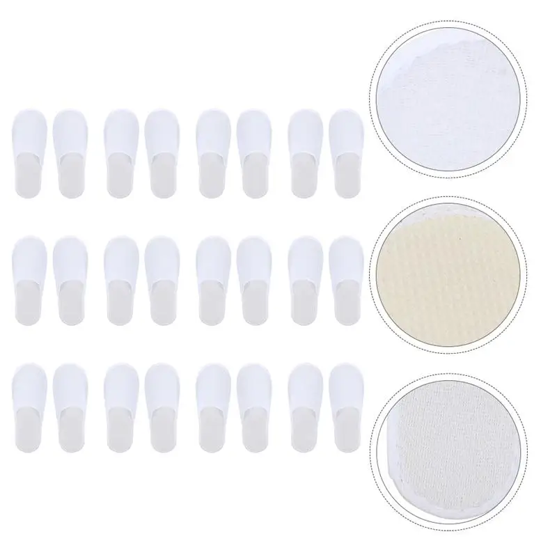 

12 Pairs Useful Coral Fleece Hotel Slippers Closed Toe Slippers Disposable Slippers