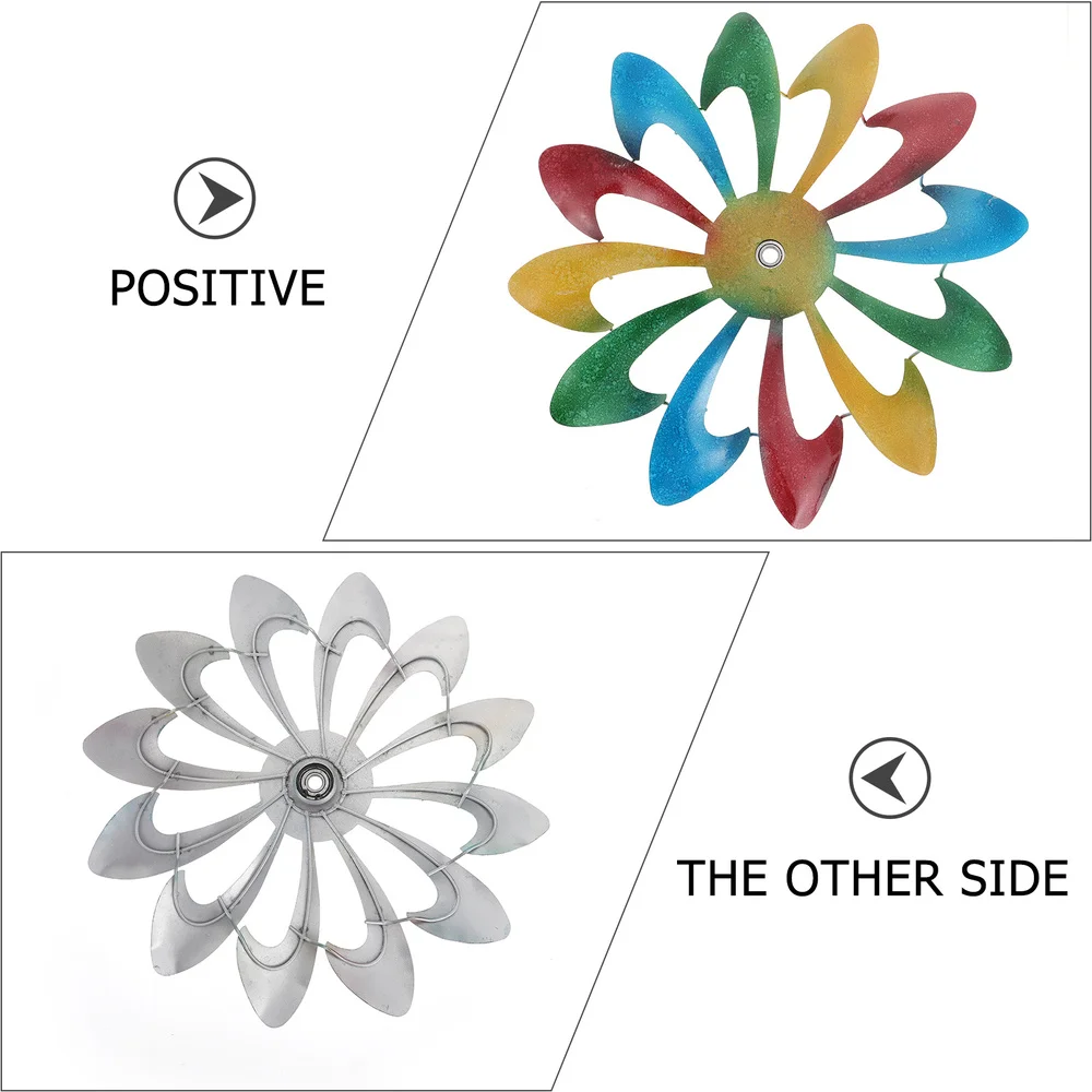 

1Pc Scene Windmill Decor Inserting Pinwheel Adornment Iron Windmill Ornament