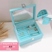 high quality luxury velvet jewelry display box case for rings earrings bracelets necklaces or other ornaments storage organizer