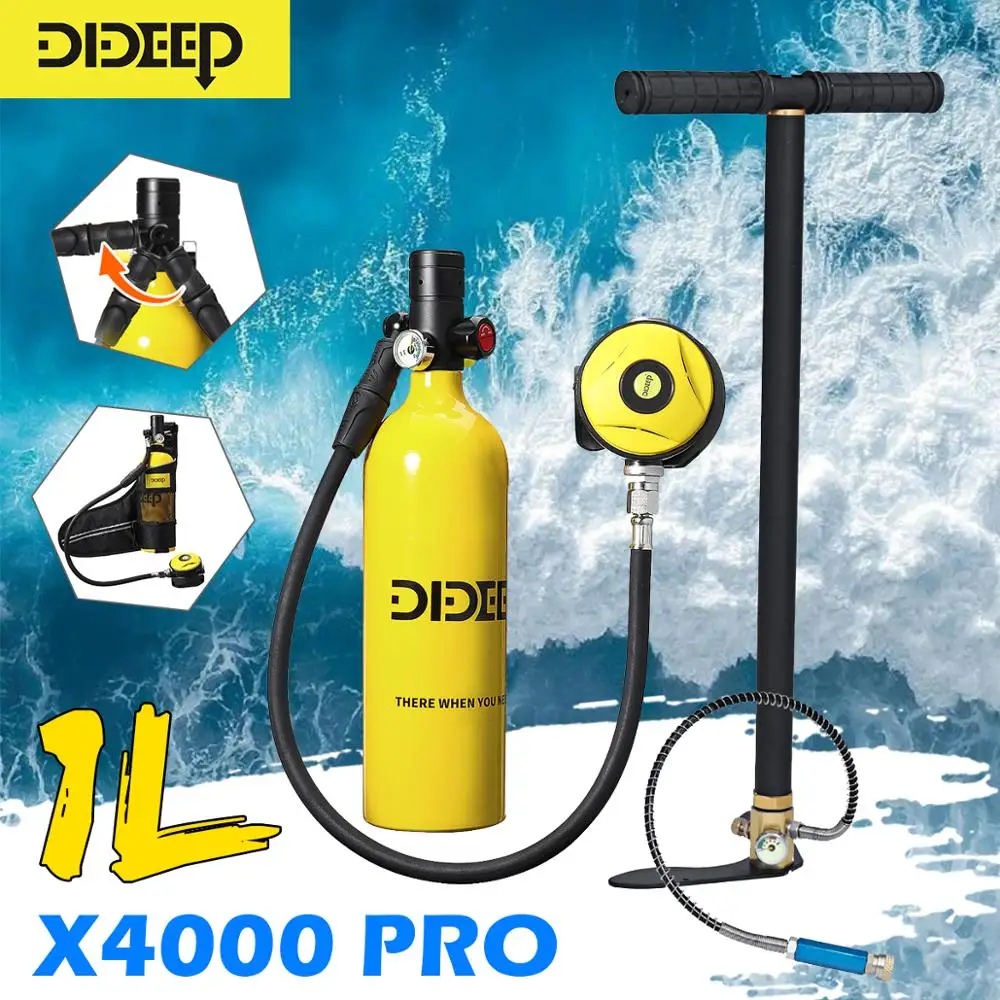 DIDEEP 1L цилиндр для подводного плавания мини кислородный бак набор X4000pro респиратор