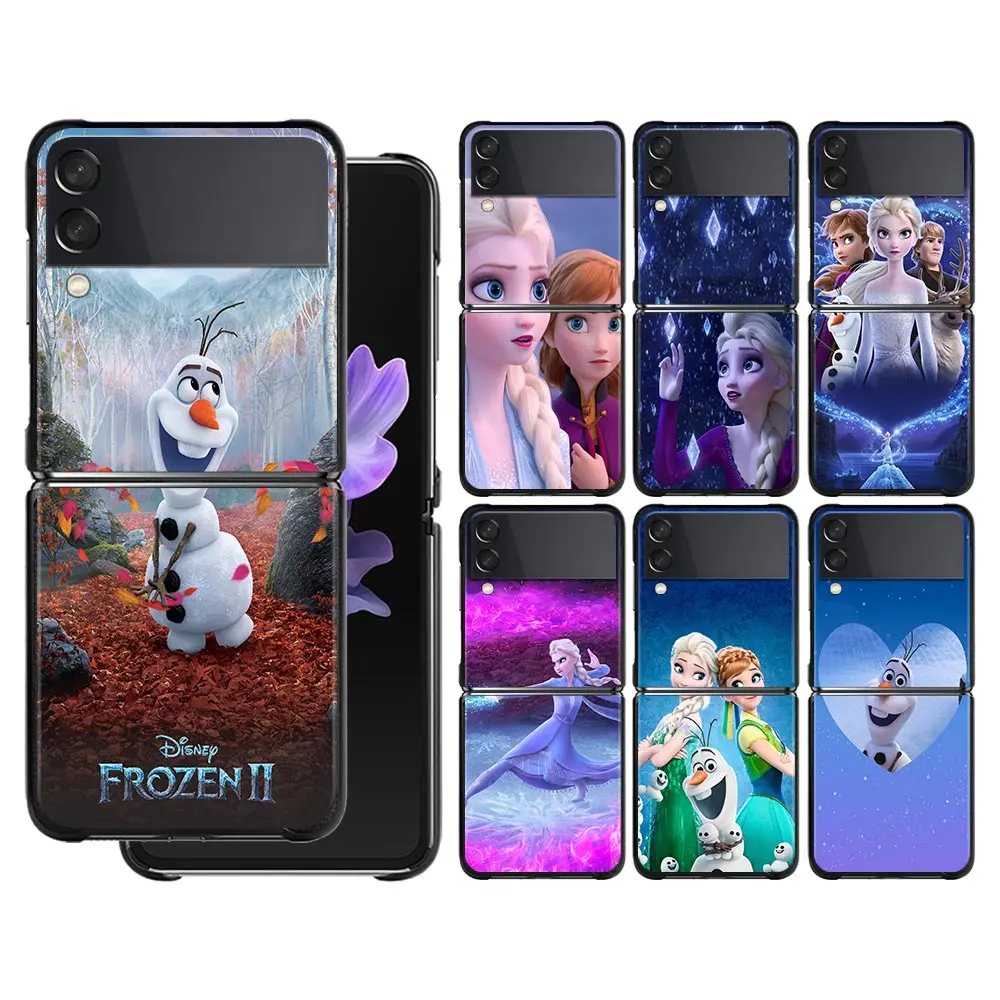 

Elsa Ariel Princess Case Cover for Samsung Galaxy Z flip Z flip3 5G PC Hard Phone Case ZFlip 5G Protect Coque