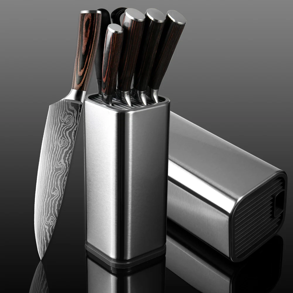 

Кухонный товар, набор из 4-8 предметов, держатель для ножей из нержавеющей стали Santoku, универсальный резак, мясницкий нож, ножи для чистки хлеб...