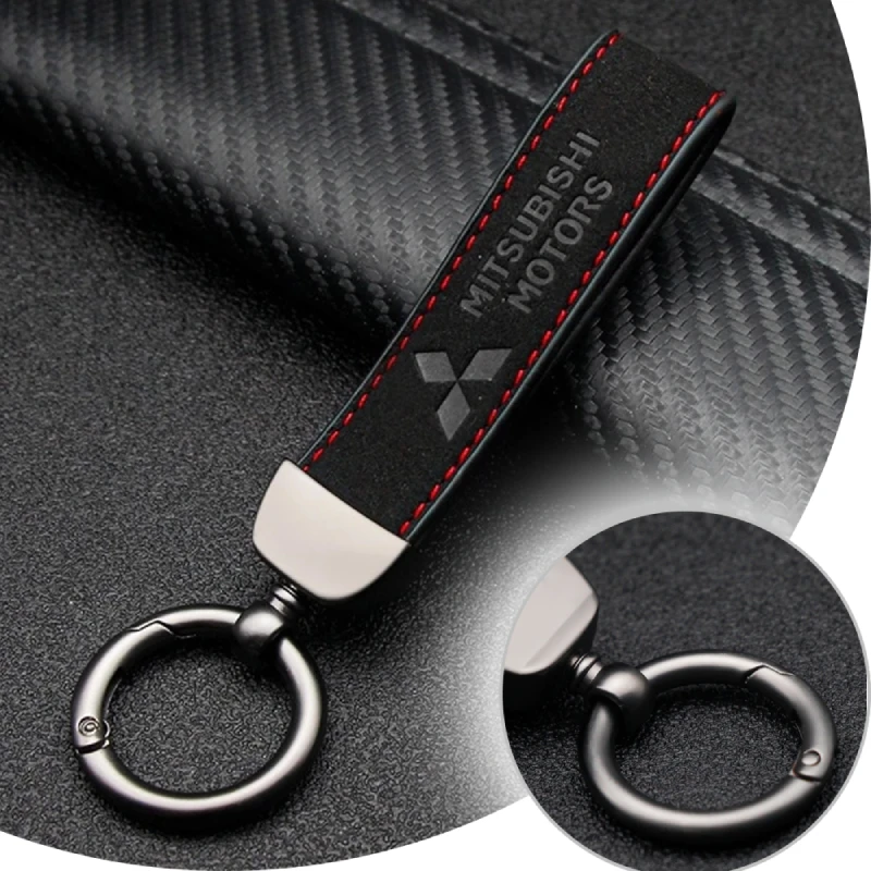 

Car Logo Metal Alloy Keyring Leather Lanyard Keychain Accessories For Mitsubishi Ralliart Lancer 9 10 Asx Outlander 3 Pajero