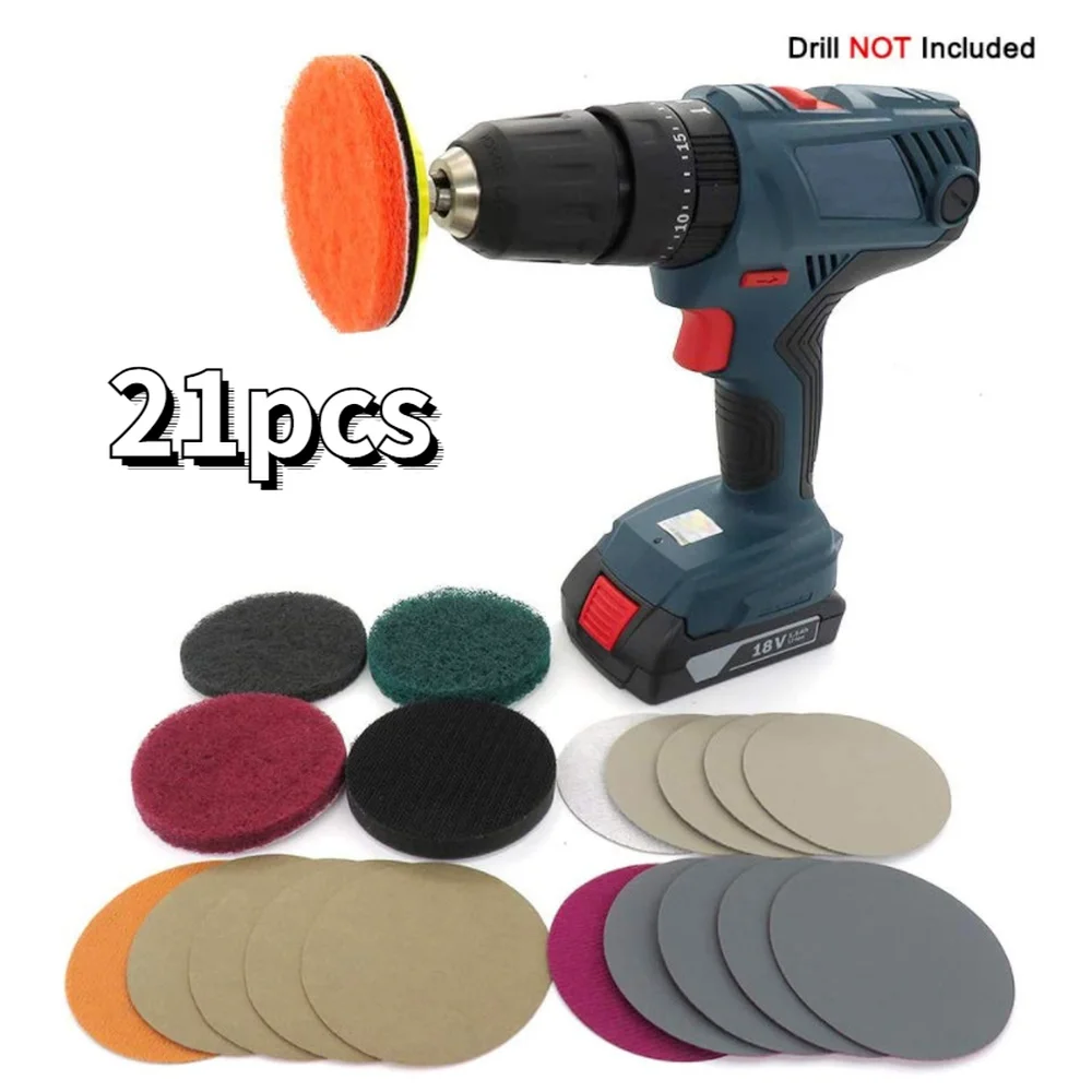 

21pcs Car 3 Inches Polishing Automotive Clean Sandpaper LED Lamp Repair Refurbishment Coating Maintenance Product Auto Tool Set
