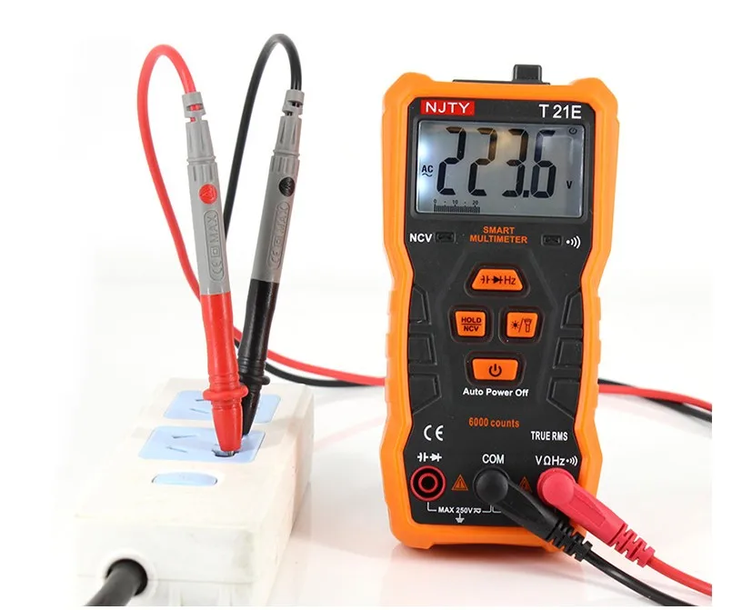 

Digital multimeter Auto range NCV Ture RMS AC/DC 6000 counts Two-color screen Voltage Indicator light tester