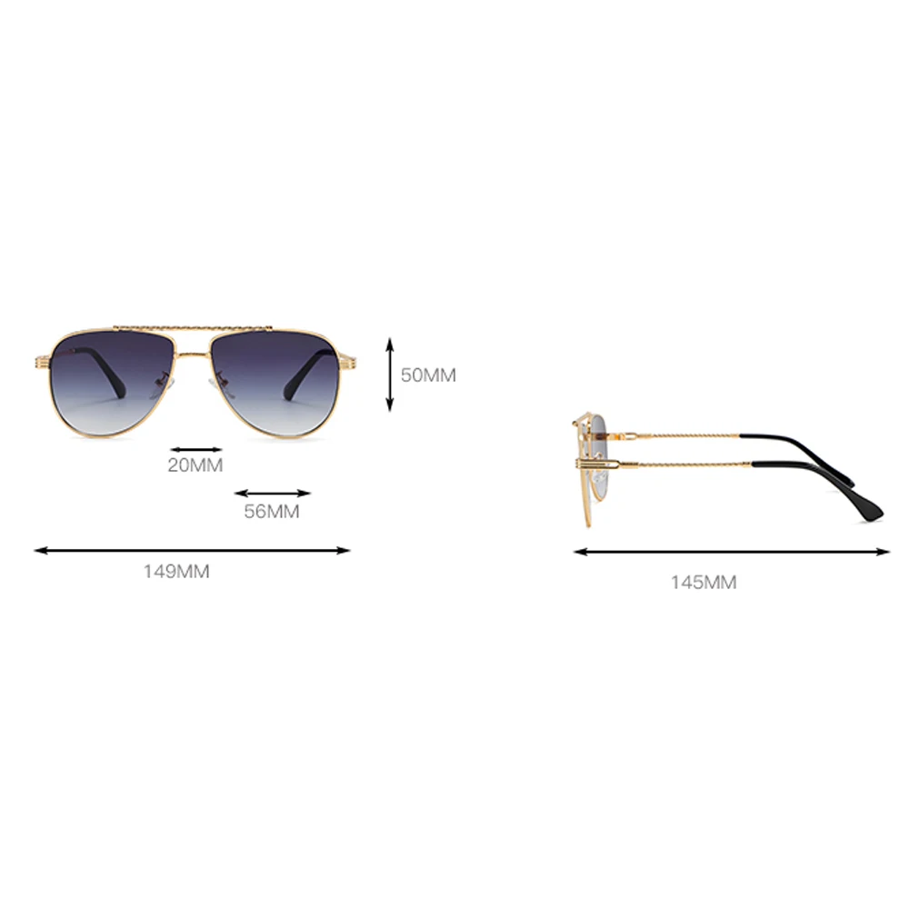 

Peekaboo big frame sunglasses for men double bridge full metal gold retro sun glasses for women uv400 male high quality 2022