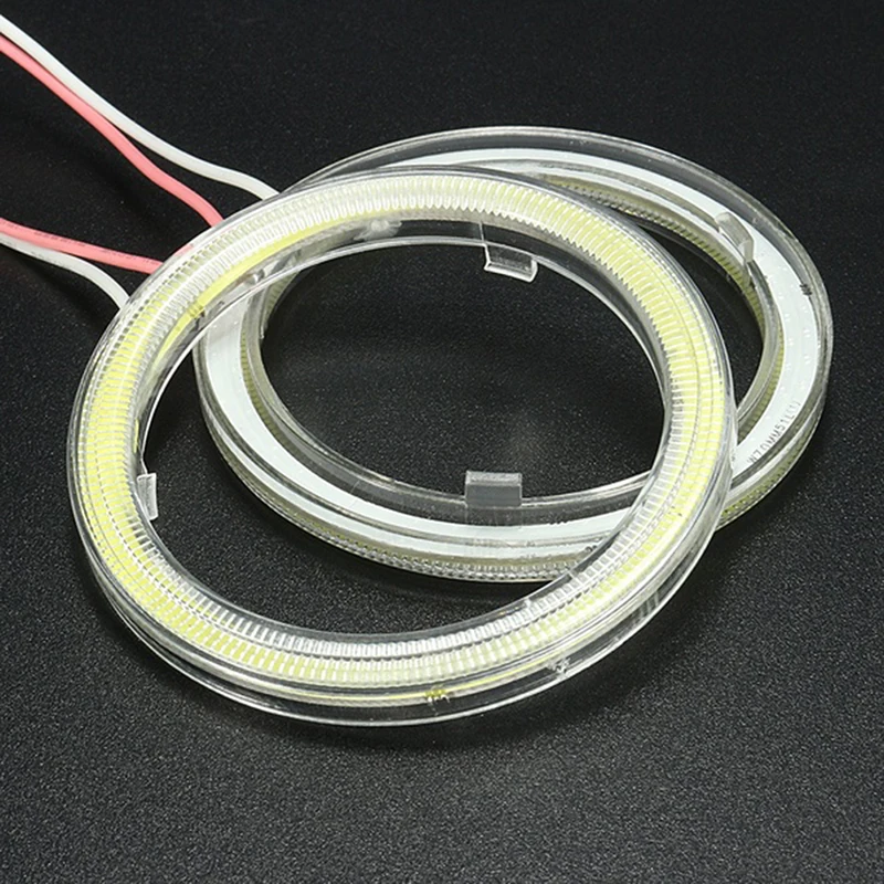 

White COB SMD Angel Eyes Car LED Fog Light Ring DRL Headlight Lamp Decoration