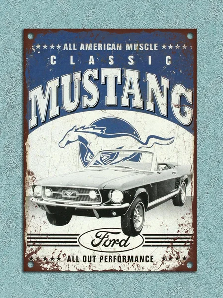 

Fashion Tin Sign Metal Plaque Vintage Retro Style Ford Mustang Decorative Tin Wall Door Bar Sign