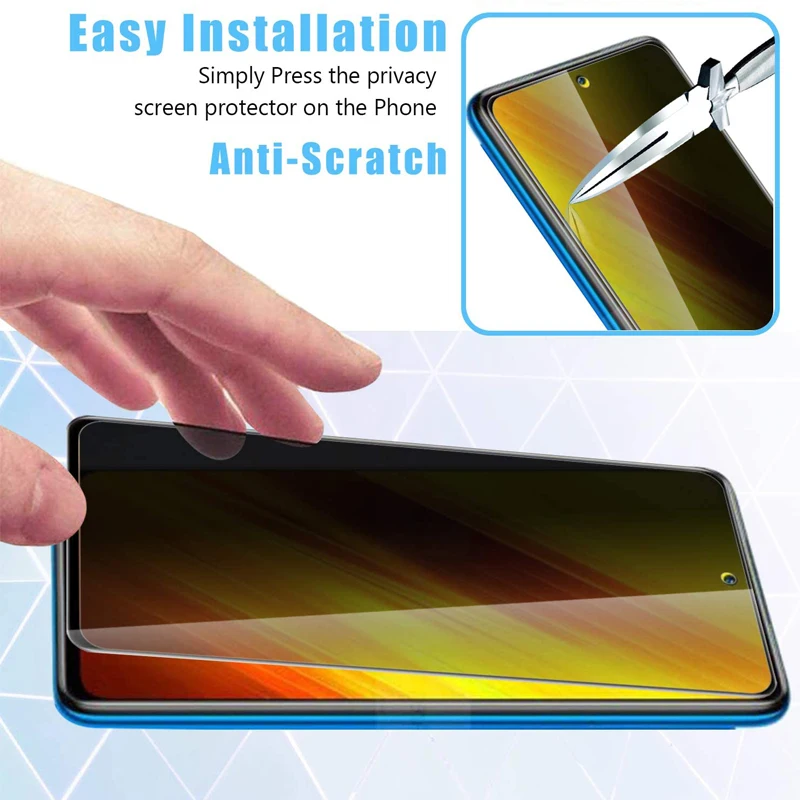 Poco x5 pro, cristal templado for poco x3 pro anti espias poko x4 gt screen protector anti spy little poco f3 f4 xiaomi x4 gt m4 pro poco m3 x4 pro 5g x5 privacy glass poco x5 5g