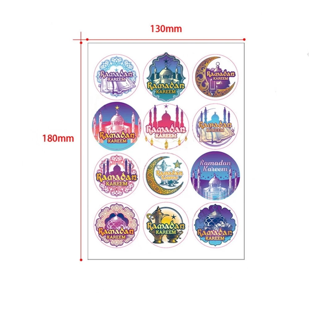 

6Sheets (120Pcs) Eid Mubarak Seal Sticker Gift Lable Islamic Muslim Al-fitr Ramadan Kareem Decor Scrapbooking Sticker Supplies