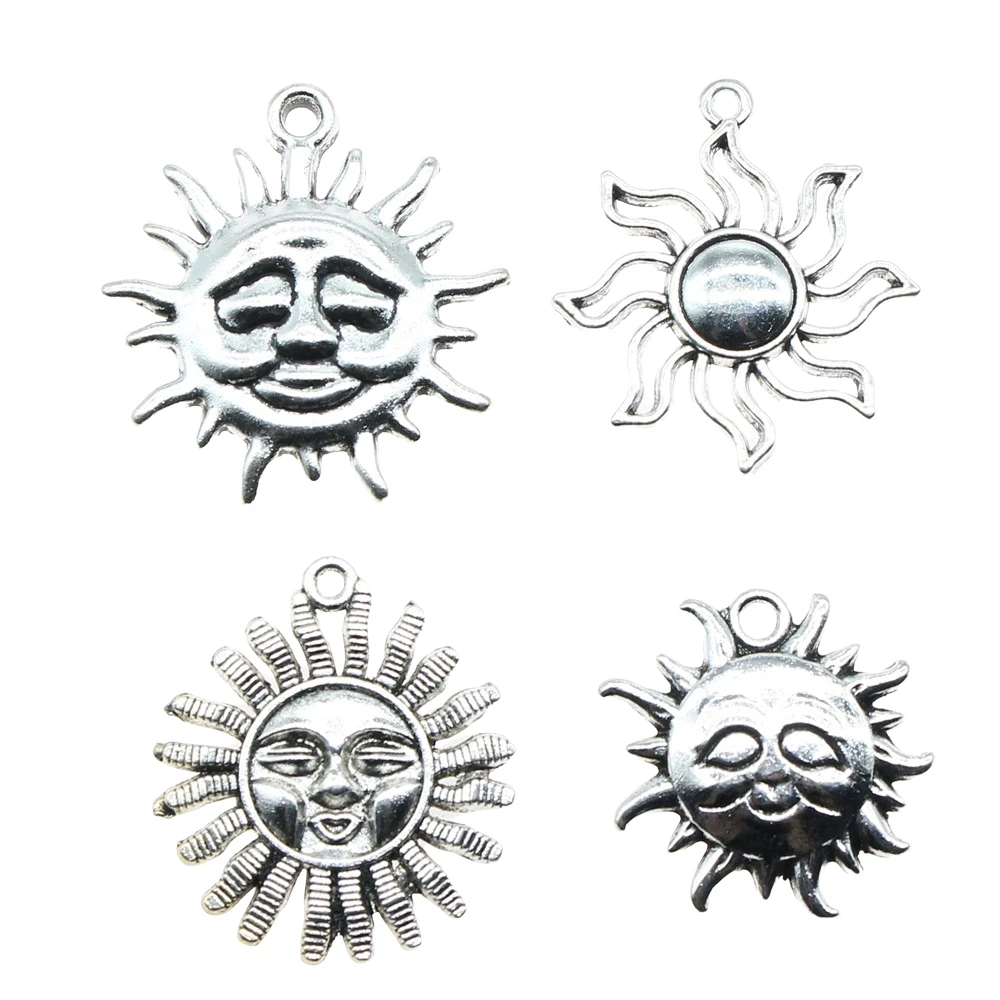 

4pcs Charms Sun Antique Silver Color Sun Charms For Jewelry Making Charms Sun Jewelry Findings DIY