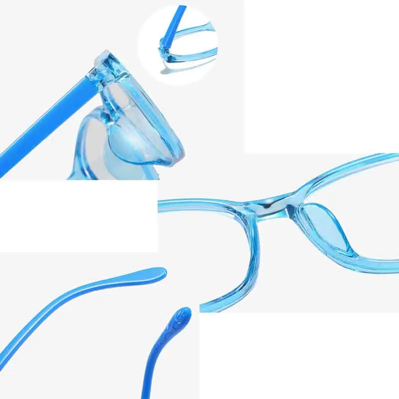 Детские Нескользящие носки-синий светильник Новые квадратные очки Рамка TR90