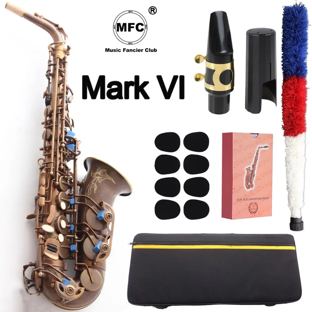 

High Quality Brand MFC Alto Saxophone Mark VI Antique Copper Simulation E-flat Alto Sax Mark VI Retro Bronze
