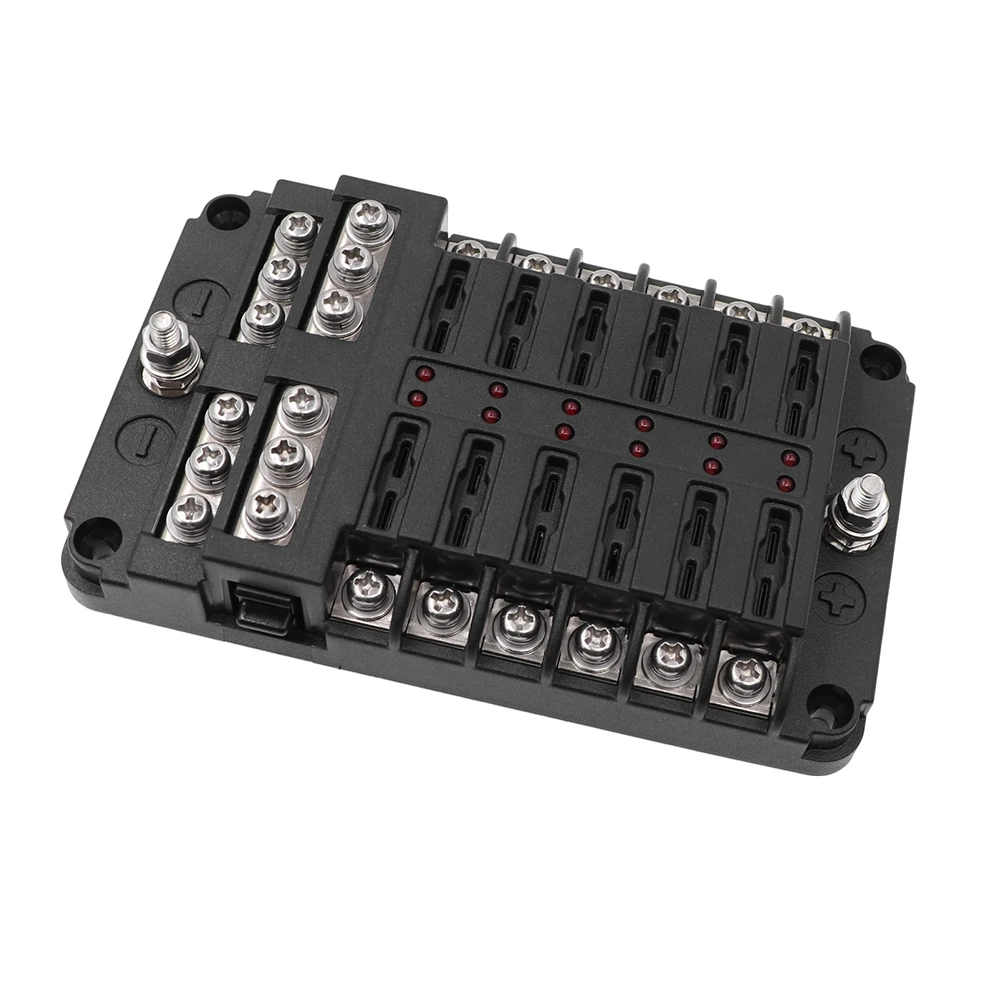 Пластиковый держатель коробки предохранителей 12 в 32 В Шпилька M5 со светодиодным
