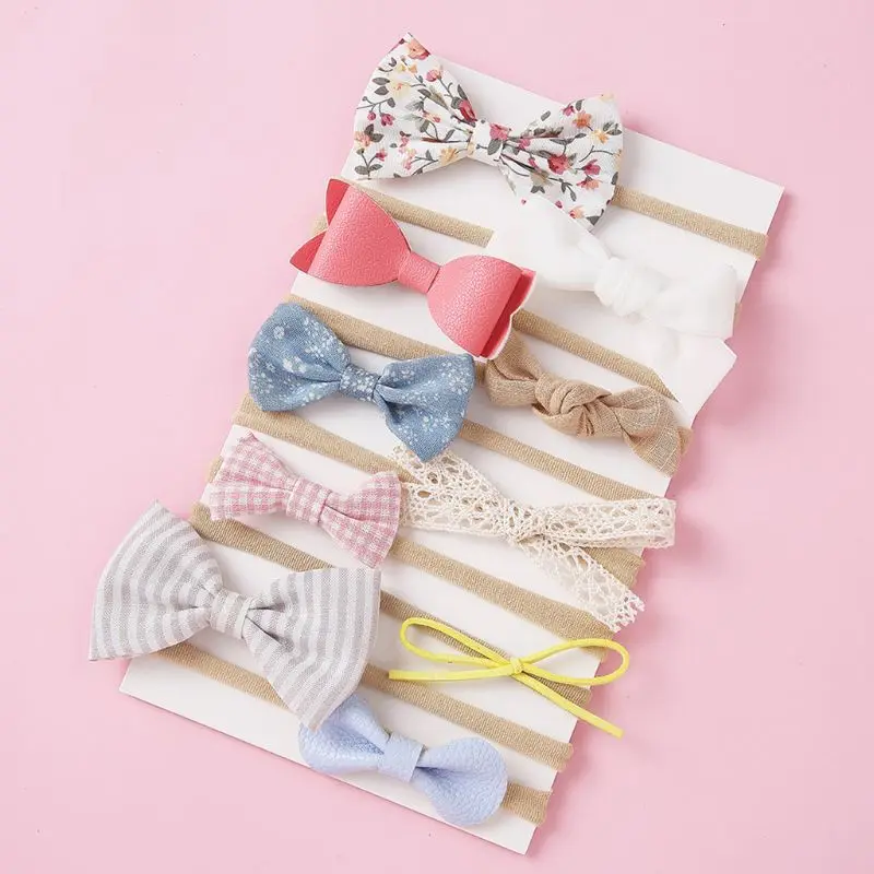 

10Pcs Kids Girls Cloth Bows Ties Headband Princess Elastic Hair Band Headwear N84E