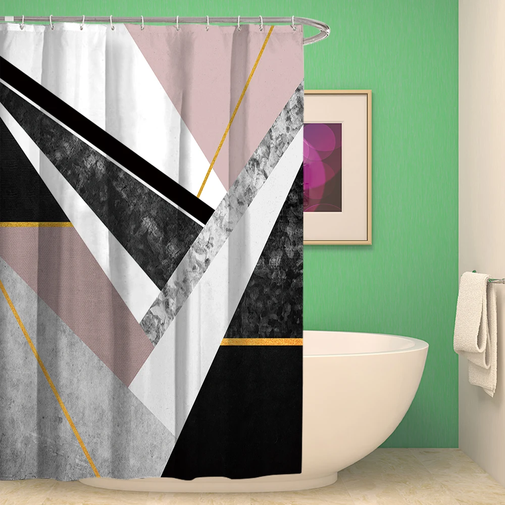 Геометрические декоративные занавески для душа геометрические ванной комнаты
