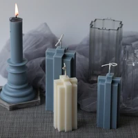 building block candle scented acrylic moulds gypsum plaster geometric line crafts mold handmade soap making tool home decoration