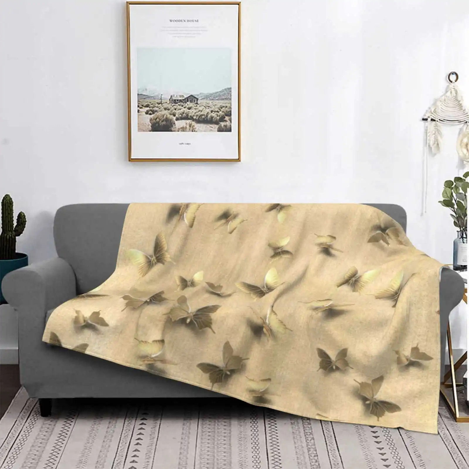 

Chaos Golden Pastel Shaggy Throw Soft Blanket Sofa/Bed/Travel Love Gifts Butterflies Pastel Gold Golden Luxury Pretty Abstract