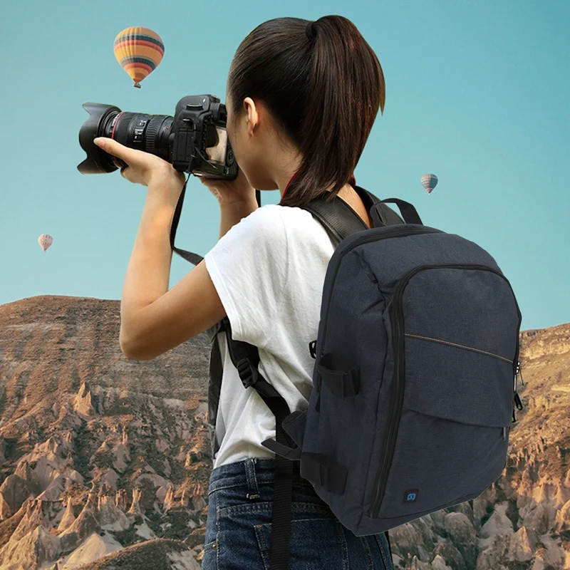 puluz outdoor portable waterproof scratch proof dual shoulders backpack camera accessories bag digital dslr photo video bag free global shipping