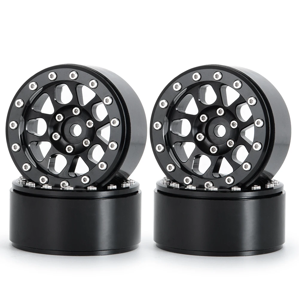 Black 4pcs AXSPEED 4 шт./компл. 1,9 дюйймовый сплав металлический обод колеса, фитинги для SCX10 D90 CC01 1/10 RC Гусеничный - Цвет: Black 4pcs