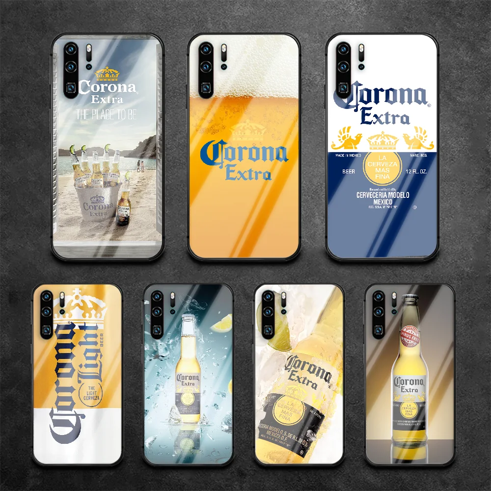 

Beer Brand CORONAS Phone Tempered Glass Case Cover For Huawei P Nova Mate 5T 20 30 40 Pro Lite Smart 2019 2021 Pretty Black