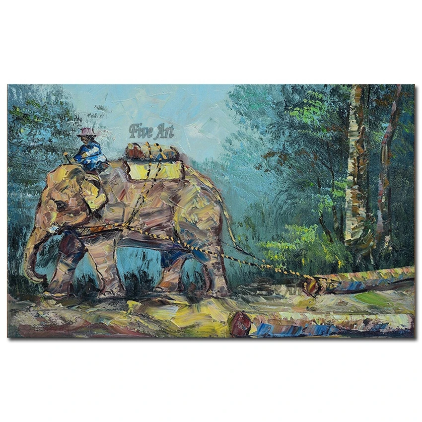 

Ручная роспись уличный пейзаж холст картина слон Масляная Живопись Животные гостиная Настенный декор художественные картины художественн...