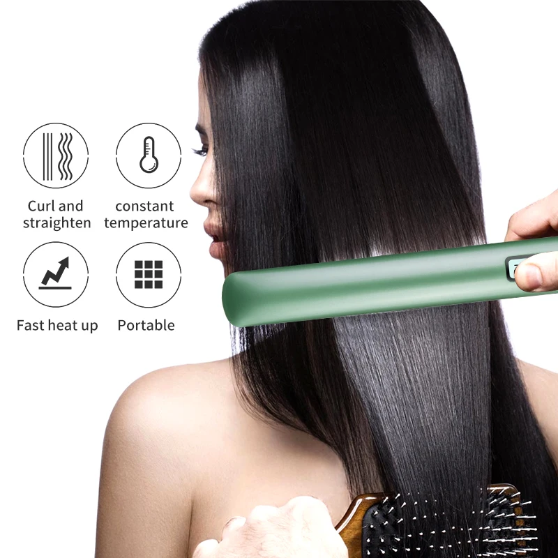 

Hair Straightener Ceramic Flat Iron Professional Lcd Display 2in 1 Hair Straightening iron Curler Fast Heat Styling Tool