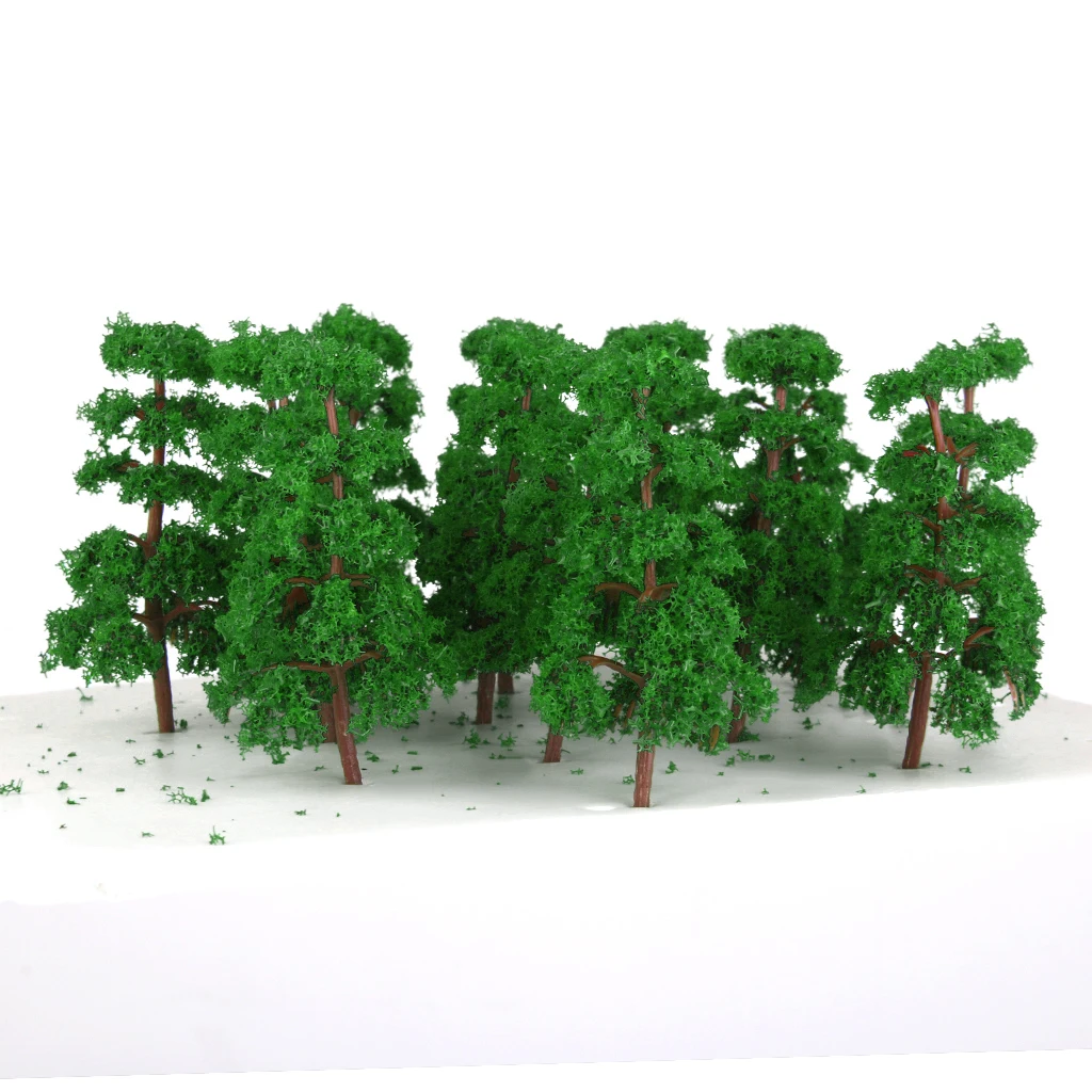 

6x20 Pcs Scenery Landscape Train Model Pine Trees Scale 1/150 Jade Green