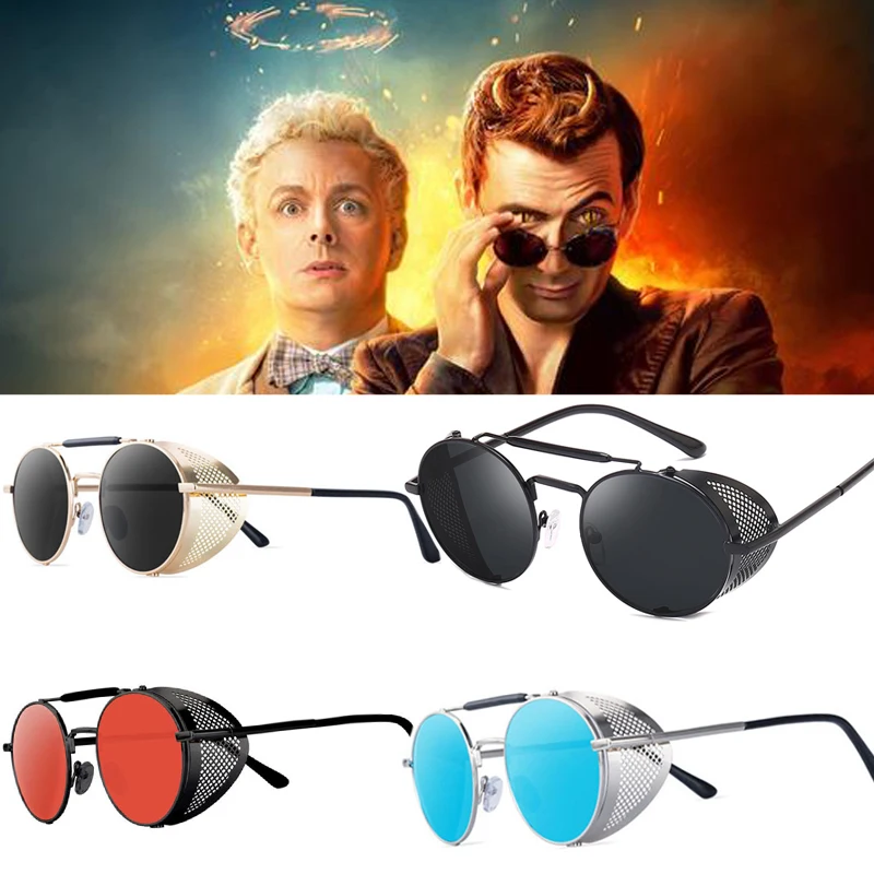 Солнцезащитные очки с надписью Crowley Good Omens Devil Кроули Дэвид Теннант реквизит для