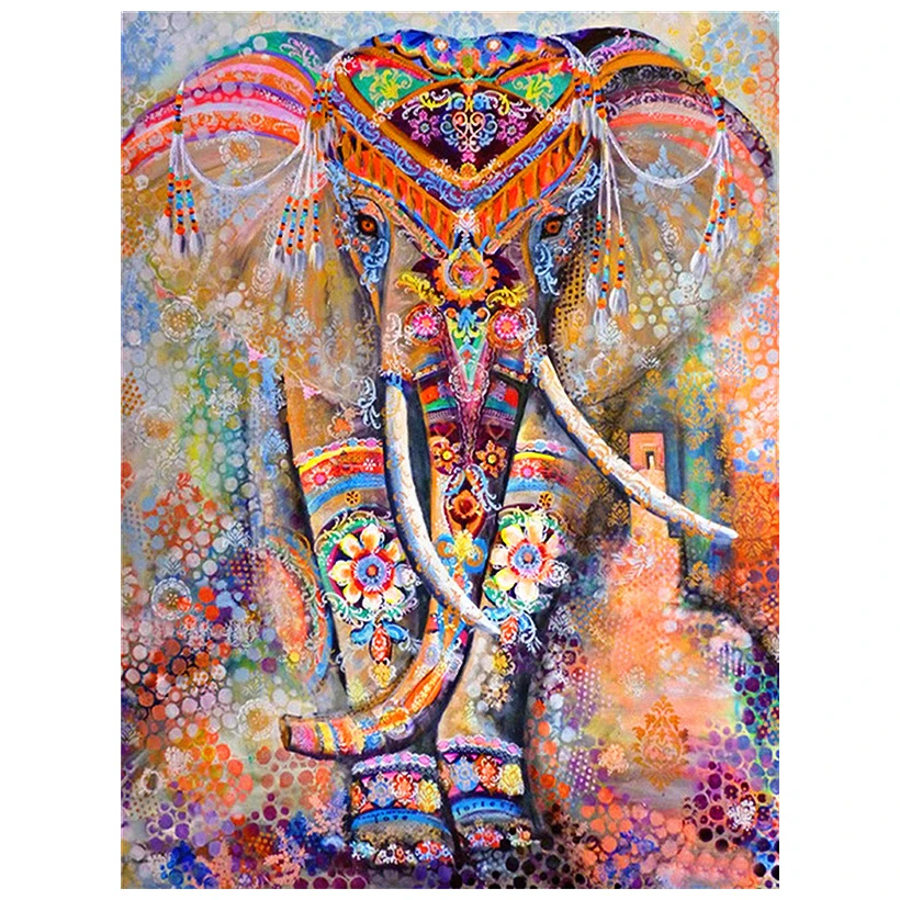 

Diamant Painting 5D DIY Diamond Painting Full Square Drill \"color Elephant\" Embroidery Cross Stitch Gift Home Decor Gift Resin