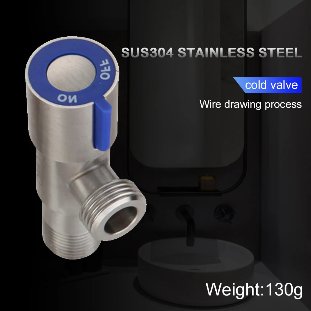 

Stainless Steel Angle Stop Valve Cold Hot Water Stop Valve Convenient Faucet Shut-off For Home Kitchen Bath Accessories Tools