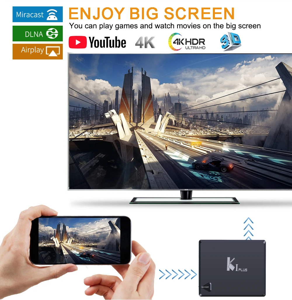MECOOL KI Plus S2 T2 DVB tv Box, 2в1 K1 DVB-S2 DVB-T2 Android Amlogic S905D 1G 8G 4k CCCAM IP tv Smart tv Box