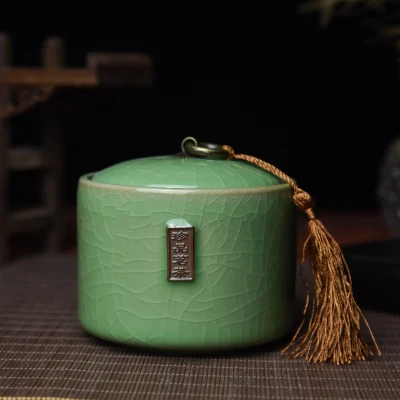 Герметичные чайные банки Longquan Celadon, упаковка для чая, портативная Чайная Коробка для путешествий, чайная банка, чайная баночка, резервуар для хранения - Цвет: Светло-серый