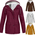 Зимняя женская куртка, модная Осенняя однотонная куртка, спортивная куртка для отдыха на природе, плюс Водонепроницаемый дождевик с капюшоном куртки с защитой от ветра, куртки Famale S-5L