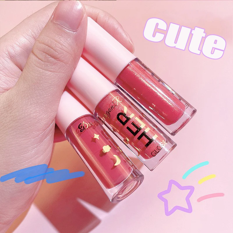 

1PC Mirror Lipstick Waterproof Easy To Color Lip Glaze Water Glass Lasting Shiny Moisturizing Lip Gloss Makeup Lip Tint Cosmetic