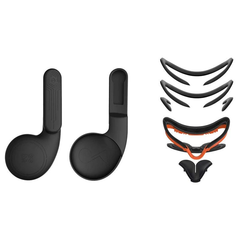 

AMVR OOM 1 Pair Silicone Noise Reduction Ear Muffs Black & 1 Set VR Facial Vent Soft Bracket Replacement Face Pad
