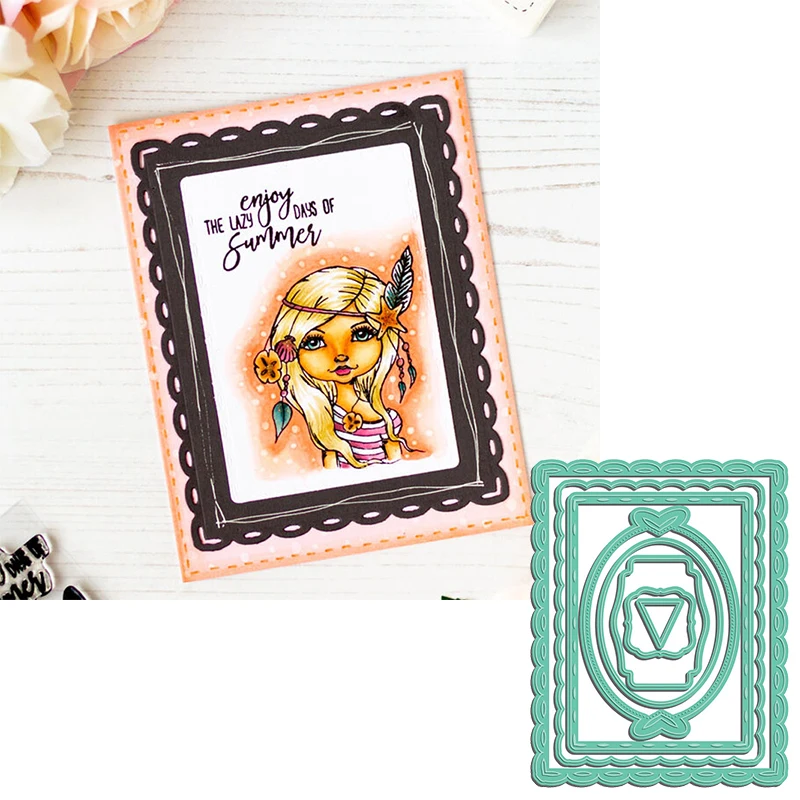 Кружевная прямоугольная рамка/трафареты для вырезания металла/трафареты