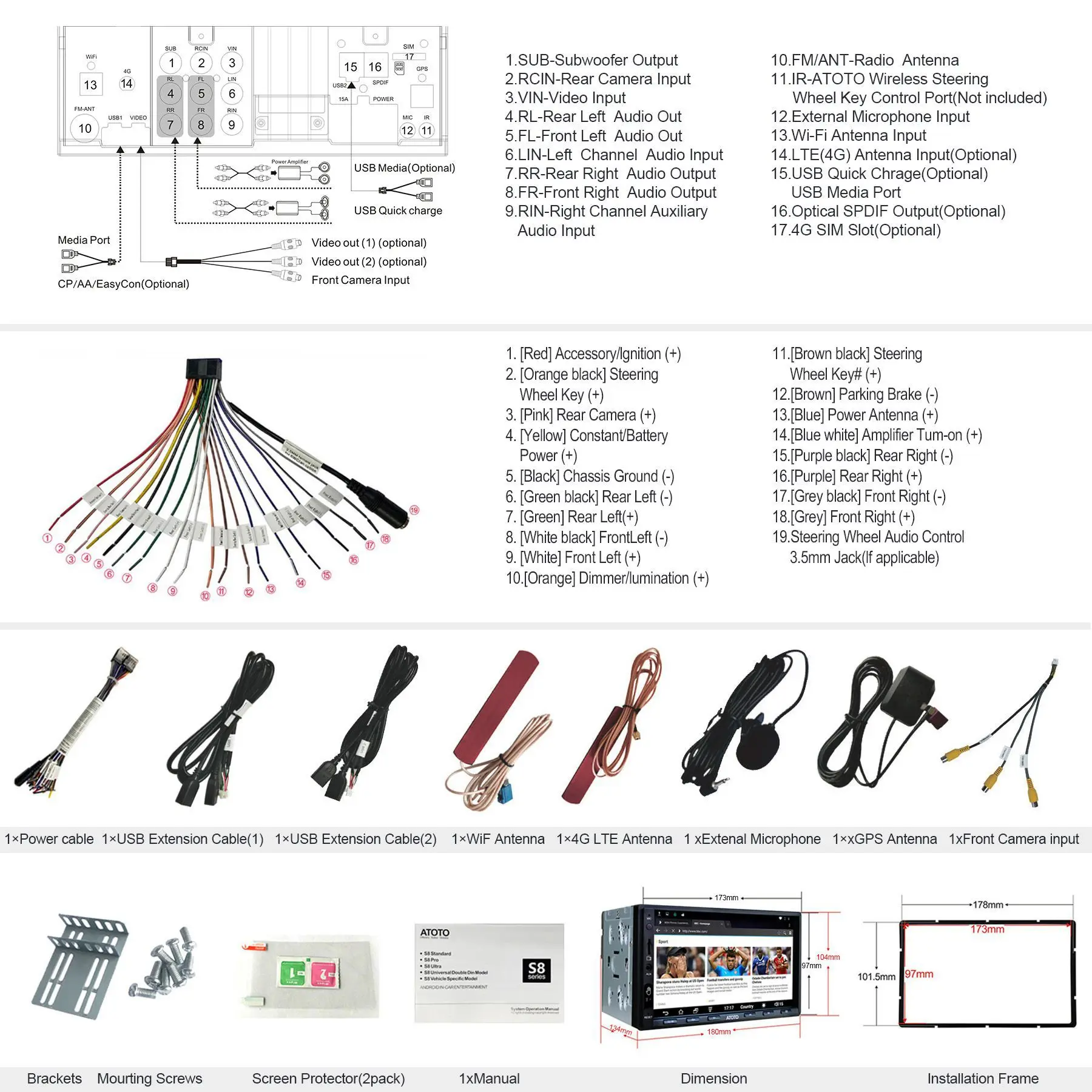 $339.27 ATOTO S8 Ultra AE-S8G2A78U-A-X 2 din Android Car Stereo in-Dash Autoradio Dual Bluetooth HD Wireless Phone Link Carplay Player