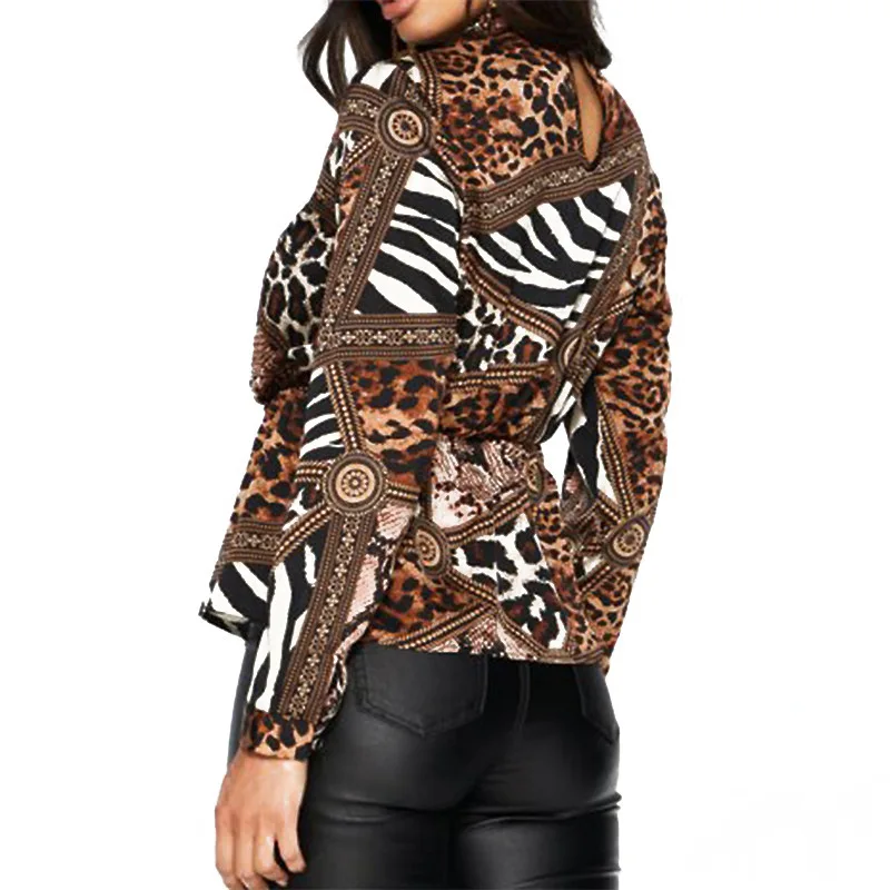 Новое поступление эластичная блуза в этническом стиле шифоновая панк осенняя