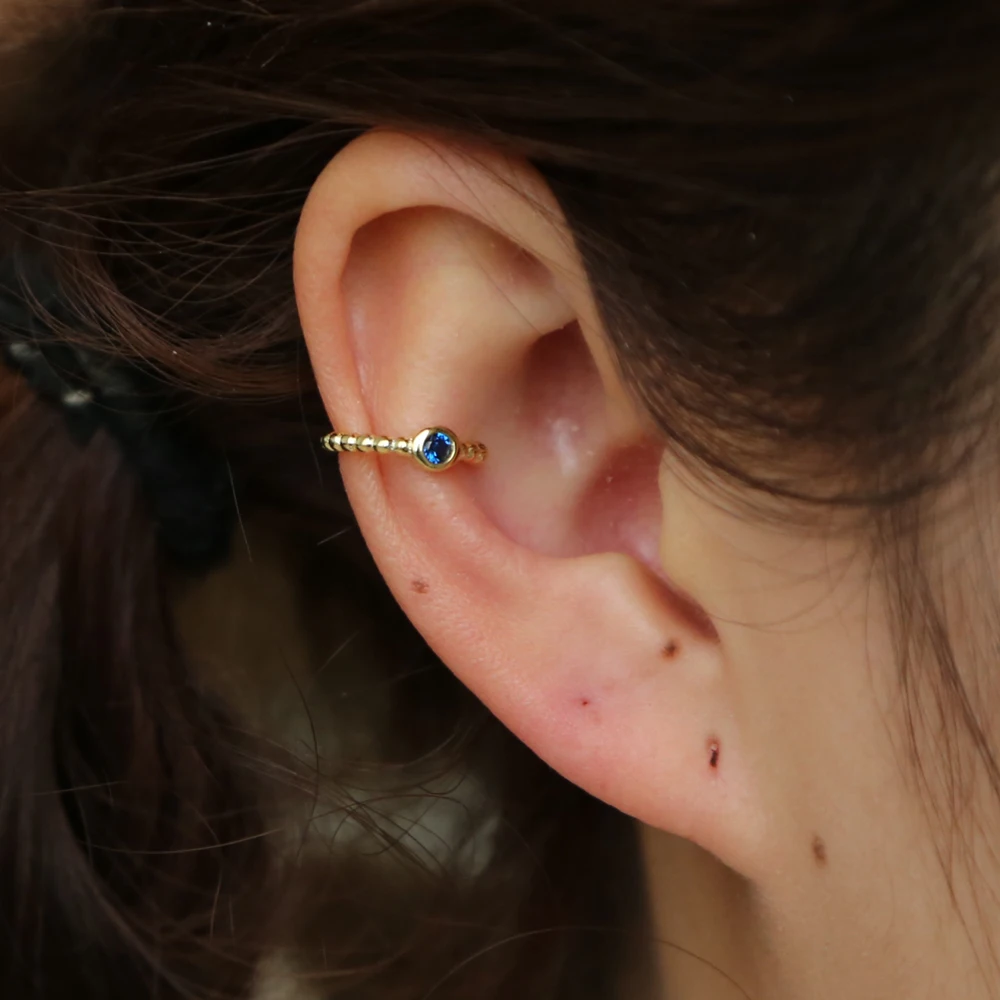 Серьги Клипсы из стерлингового серебра 925 пробы в виде ушной хрящ разных цветов с