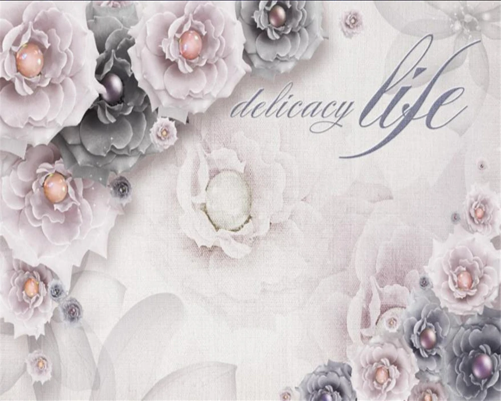 

Classic 3d Wallpaper Beautiful flower 3D wallpaper Romantic Flower Decorative Silk Modern Mural 3d Wallpaper