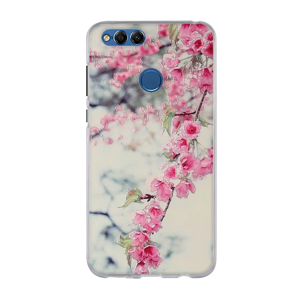 Чехол для huawei Honor 7X мягкий чехол из ТПУ телефона силиконовый с принтом Бампер -