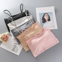 women sling tube top sexy bra top breathable chest pad wearing underwear strapless blouse tube top bandeau top 2021